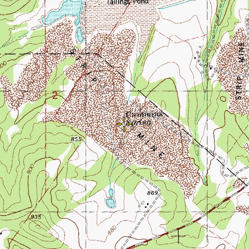 Topographic Map of Cummins Spring, MO