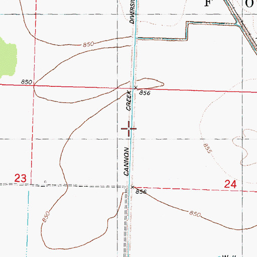 Topographic Map of Cannon Creek Diversion, MO