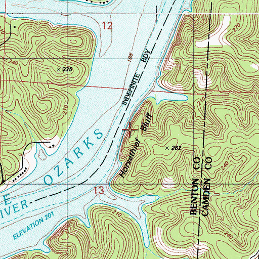 Topographic Map of Horsethief Bluff, MO