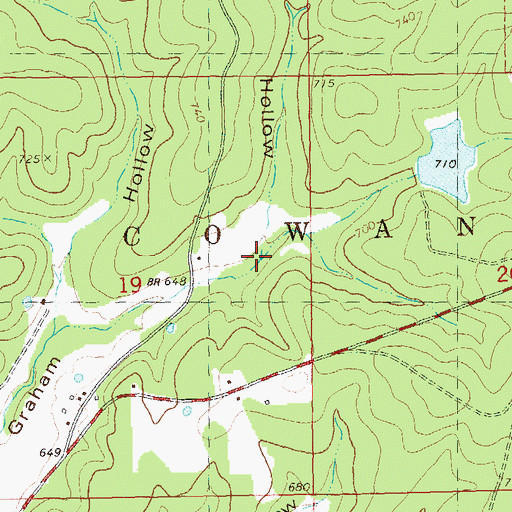 Topographic Map of Porter Hollow, MO