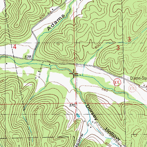 Topographic Map of Dorsey Hollow, MO