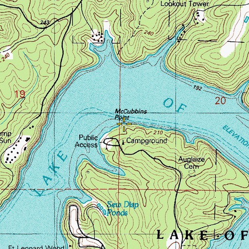 Topographic Map of McCubbins Point, MO