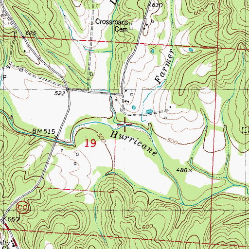 Topographic Map of Little Blue Branch, MO