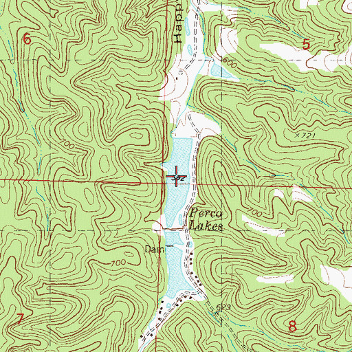 Topographic Map of Perco Lakes, MO