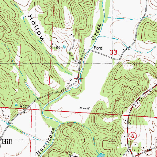 Topographic Map of Happy Hollow, MO