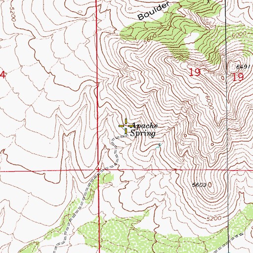 Topographic Map of Apache Spring, AZ