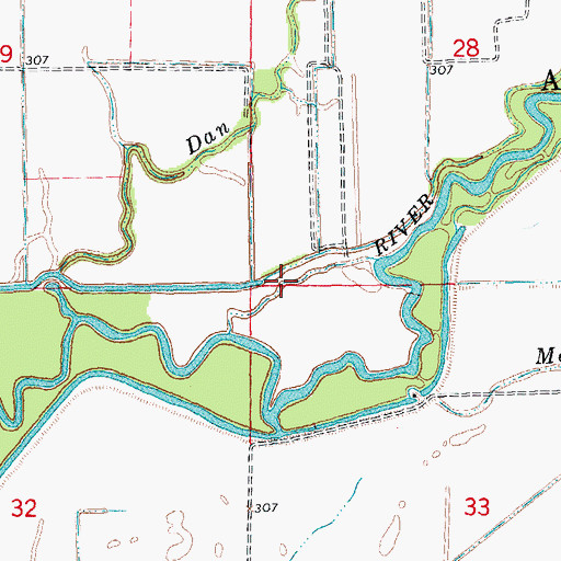 Topographic Map of Duck Roost Cutoff, MO