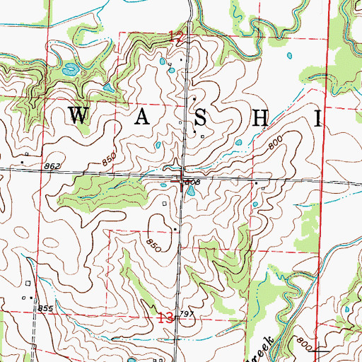 Topographic Map of Oakland (historical), MO