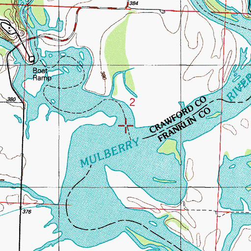 Topographic Map of Vine Prairie Creek, AR