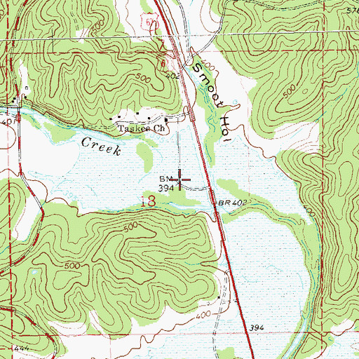Topographic Map of Taskee Station (historical), MO