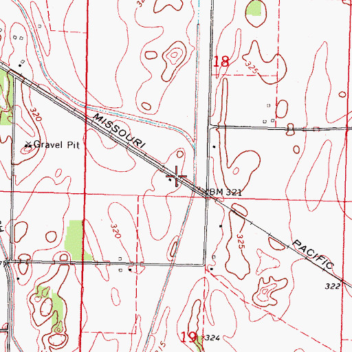 Topographic Map of Porter, MO