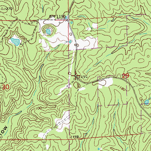 Topographic Map of Dairyville (historical), MO