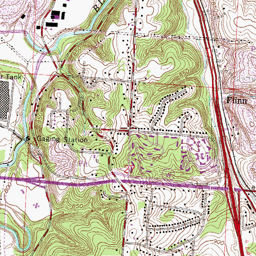 Topographic Map of Flinn, MO