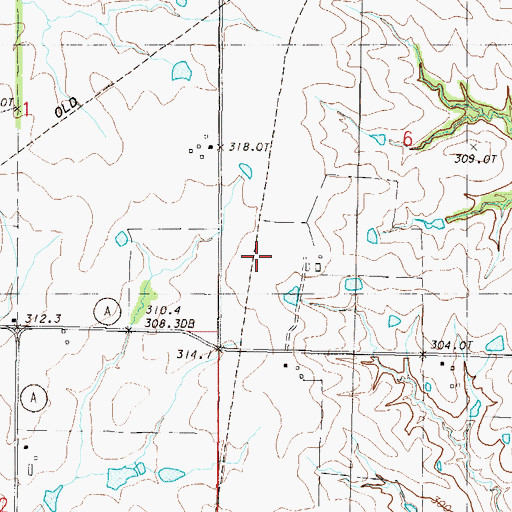 Topographic Map of Keystone (historical), MO