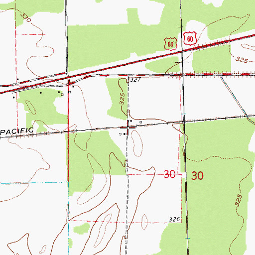 Topographic Map of Randol, MO