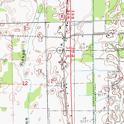 Topographic Map of Marshall, MO