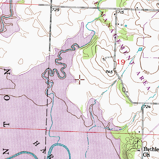Topographic Map of Blanchard (historical), MO