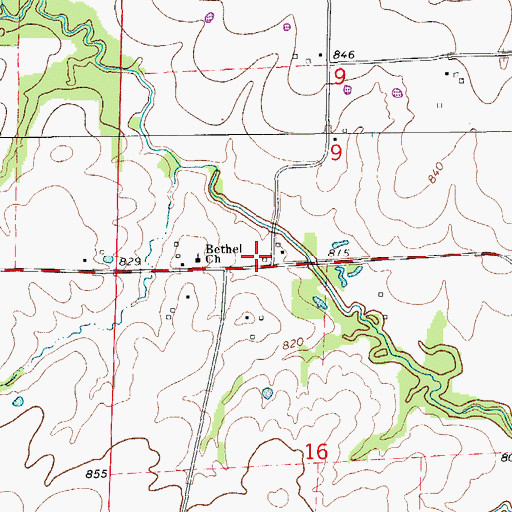 Topographic Map of Champ, MO