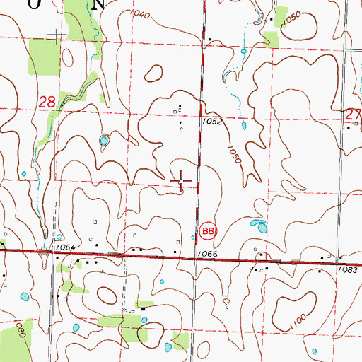 Topographic Map of Dimple (historical), MO