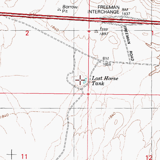 Topographic Map of Lost Horse Tank, AZ