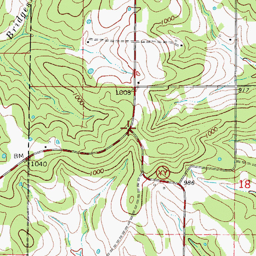 Topographic Map of Wetherhill (historical), MO