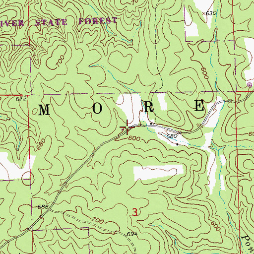 Topographic Map of Choat, MO