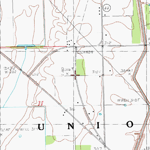 Topographic Map of Paragon, MO