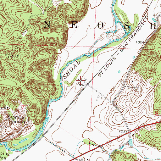 Topographic Map of Kiddo Spur (historical), MO