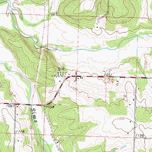 Topographic Map of Alsup, MO