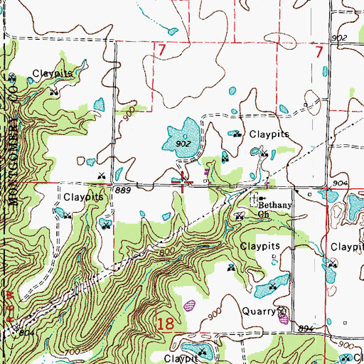 Topographic Map of Egbert, MO