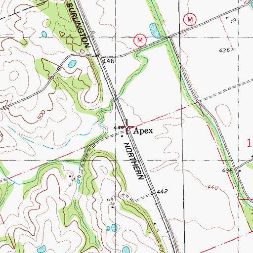 Topographic Map of Apex, MO