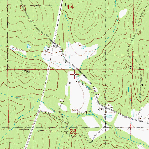 Topographic Map of Burch, MO
