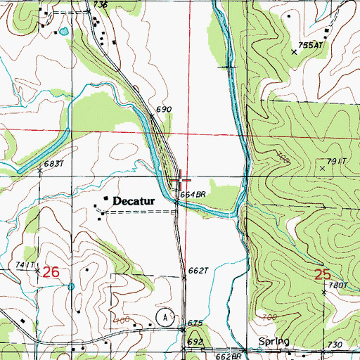 Topographic Map of Decatur, MO