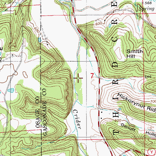 Topographic Map of Drewel Ford (historical), MO