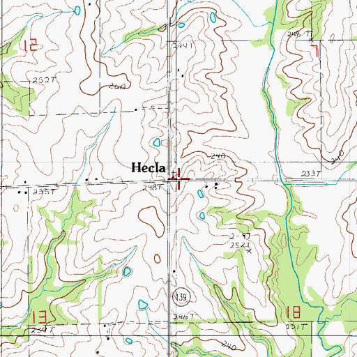 Topographic Map of Hecla, MO
