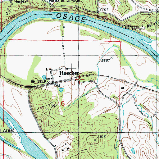Topographic Map of Hoecker, MO