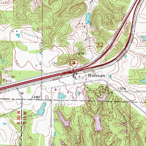 Topographic Map of Holman, MO
