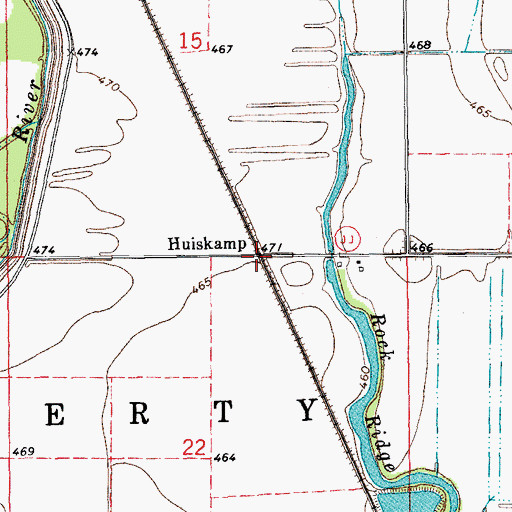 Topographic Map of Huiskamp, MO
