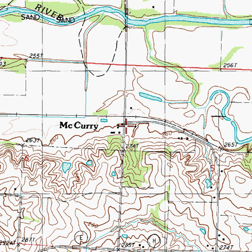 Topographic Map of McCurry, MO