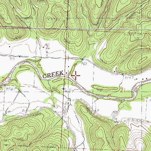 Topographic Map of Meadors Ford, MO