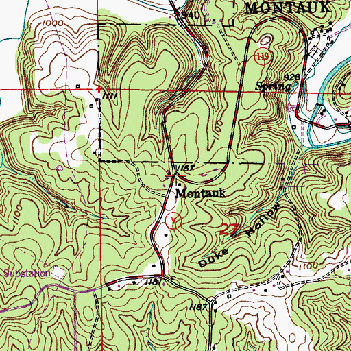 Topographic Map of Montauk, MO