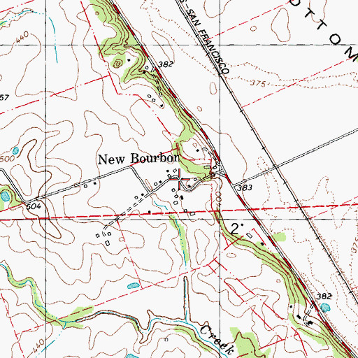 Topographic Map of New Bourbon, MO