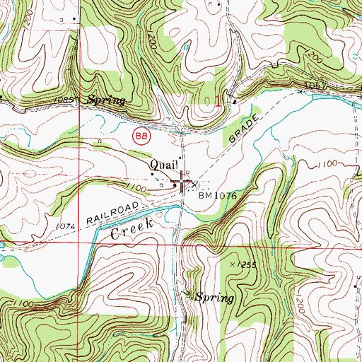 Topographic Map of Quail, MO
