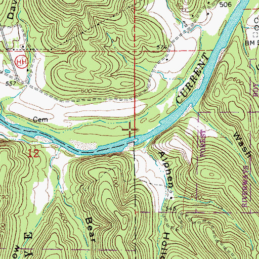 Topographic Map of Beal Landing, MO