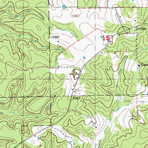 Topographic Map of Highland School, MO