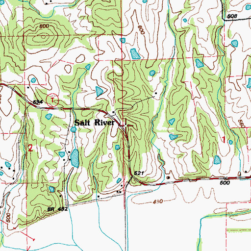 Topographic Map of Salt River School (historical), MO