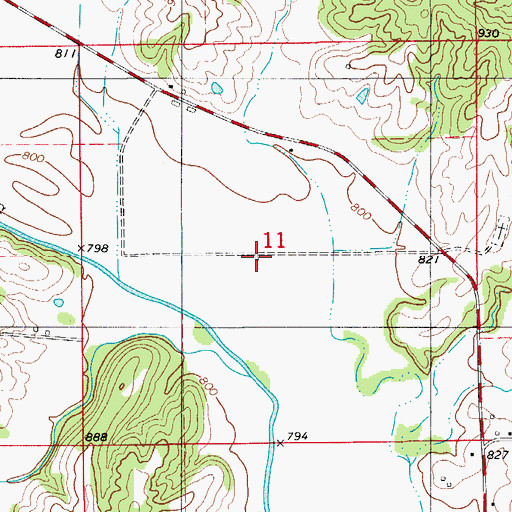 Topographic Map of Red School, MO