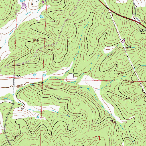 Topographic Map of South Dell School (historical), MO