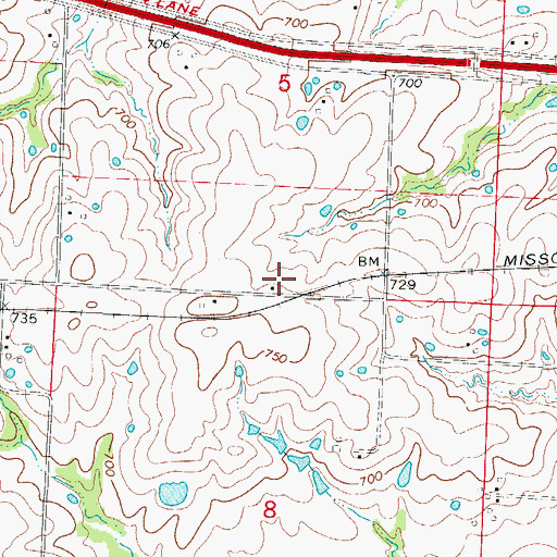 Topographic Map of Weber School (historical), MO