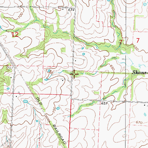 Topographic Map of Ray School (historical), MO